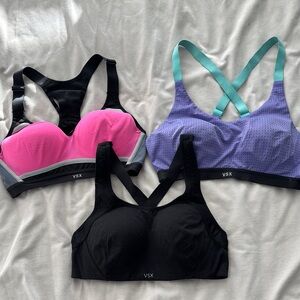 Adjustable Victoria Secret Sports Bras Bundle 🫶🏼 Pink, Purple, Black!